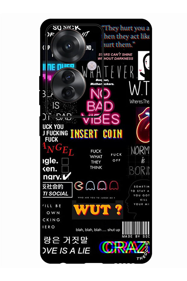 Protective Case Anti Scratch Shock Proof Bumper Cover For Oppo Reno 11F No Bad Vibes