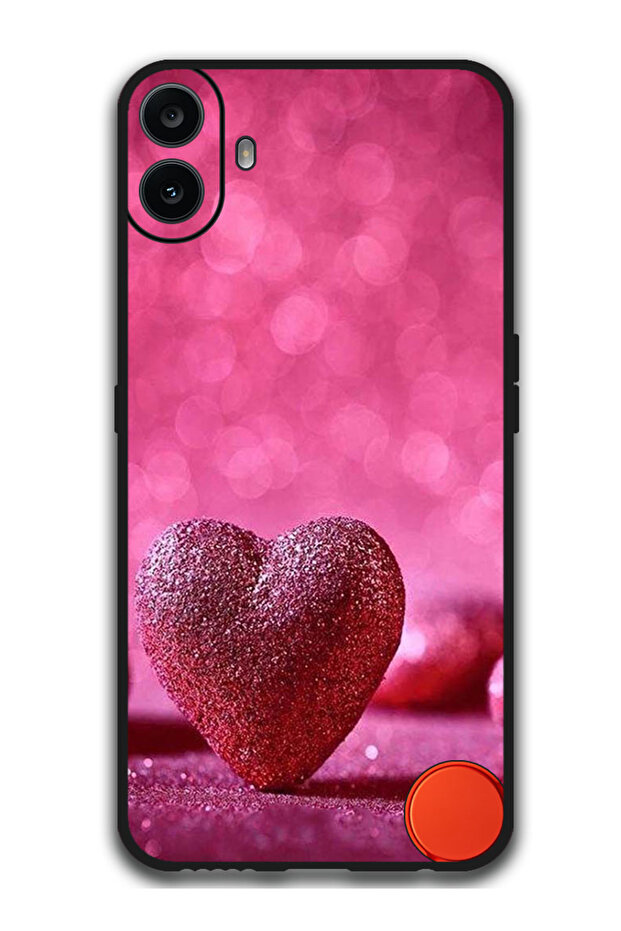 Protective Case Anti Scratch Shock Proof Bumper Cover For Nothing CMF Phone 1 Dark Pink Gliter Heart