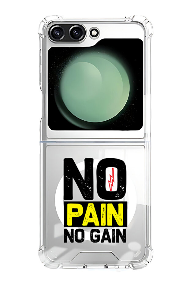 Case for Samsung Galaxy Z Flip 5 Compatible with MagSafe, Shockproof Bumper Case No pain No gain