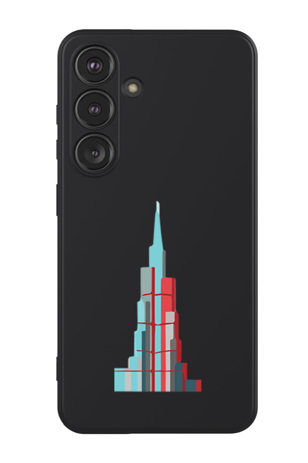 Protective Liquid Silicone Shockproof Case For Samsung Galaxy S24 Plus (Black) - Burj Khalifa