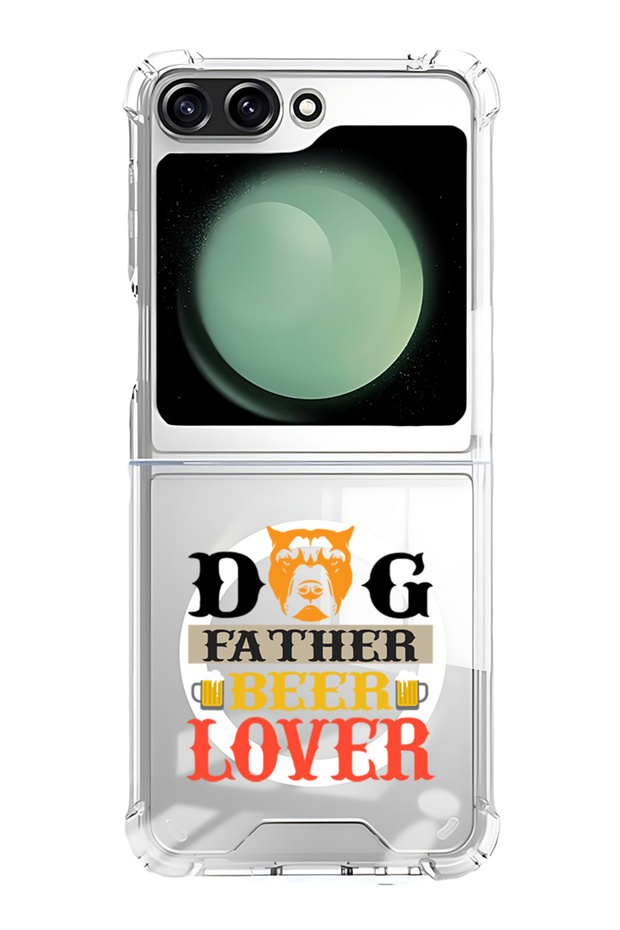 Case for Samsung Galaxy Z Flip 5 Compatible with MagSafe, Shockproof Phone Bumper Cover Dog mom