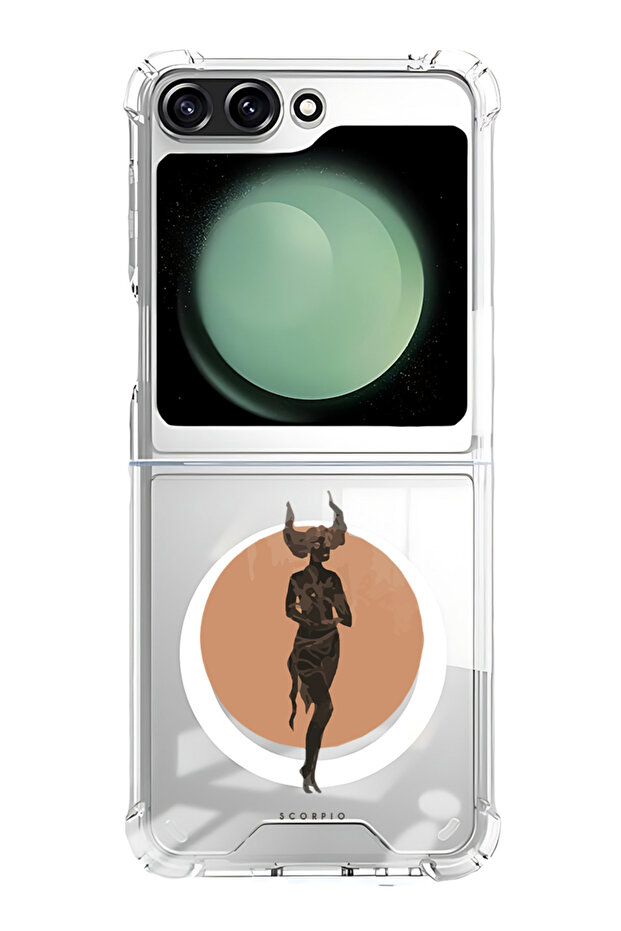 Case for Samsung Galaxy Z Flip 5 Compatible with MagSafe, Shockproof Phone Bumper Cover Scorpio