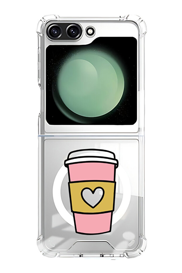 Case for Samsung Galaxy Z Flip 5 Compatible with MagSafe, Shockproof Phone Bumper Cover Coffee Mug