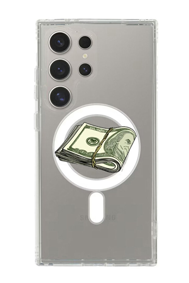 Case for Samsung Galaxy S24 Ultra Compatible with MagSafe, Shockproof Bumper Cover Cash Sticker