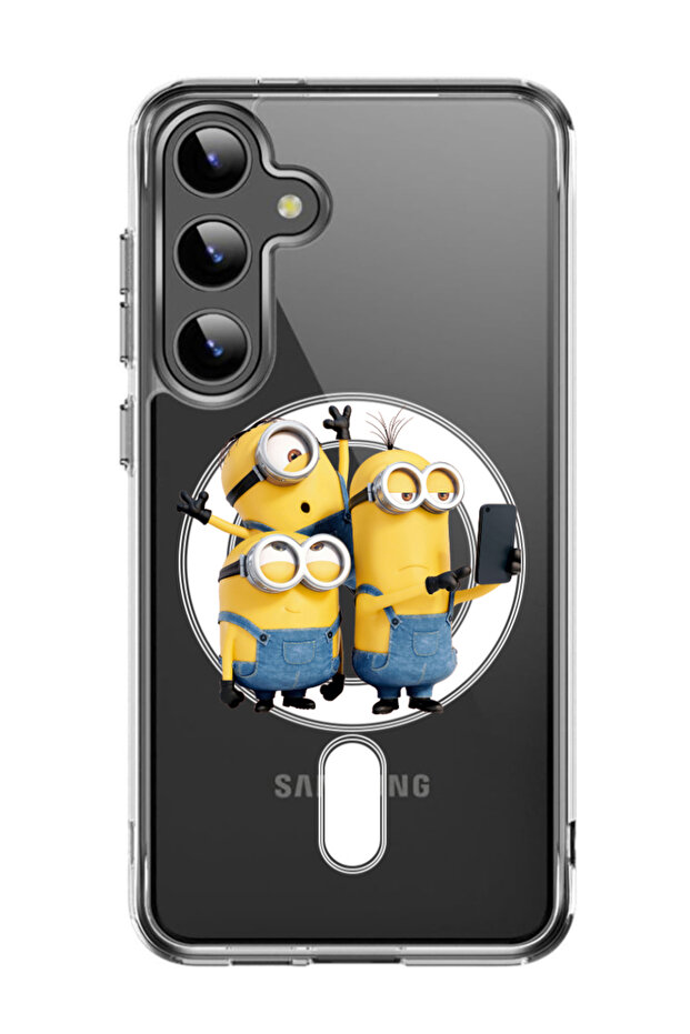 Case for Samsung Galaxy S24 Plus Compatible with MagSafe, Shockproof Bumper Cover 3 minions