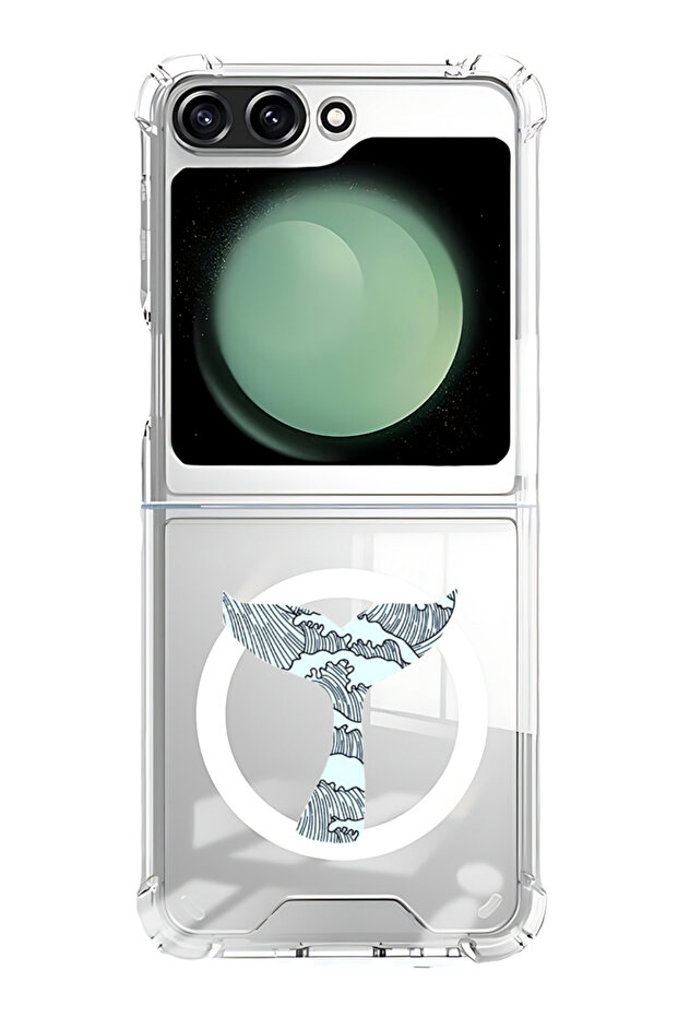 Case for Samsung Galaxy Z Flip 5 Compatible with MagSafe, Shockproof Phone Bumper Cover Whale Tail