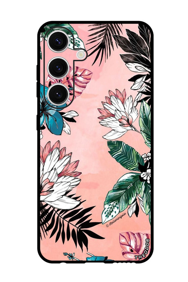 Protective Case Anti Scratch Shock Proof Bumper Cover For Samsung Galaxy S24 Plus Flower and Leaves