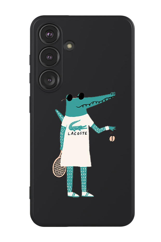 Protective Liquid Silicone Shockproof Case For Samsung Galaxy S24 Plus (Black) - Lacoste