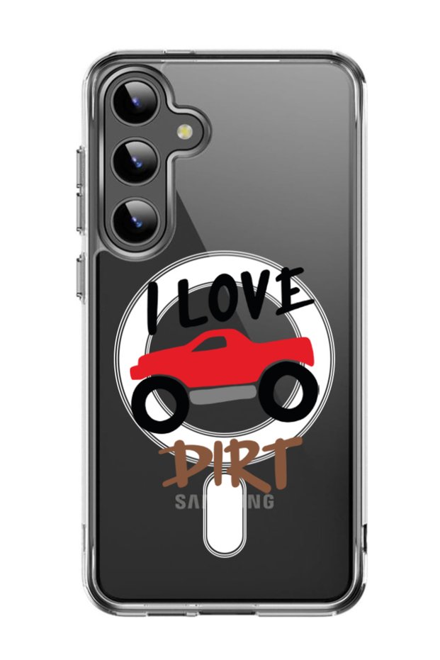 Case for Samsung Galaxy S24 Plus Compatible with MagSafe, Shockproof Bumper Cover I love dirt copy