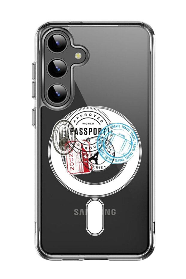 Case for Samsung Galaxy S24 6.2-inch Compatible with MagSafe, Shockproof Phone Bumper Cover Stamps