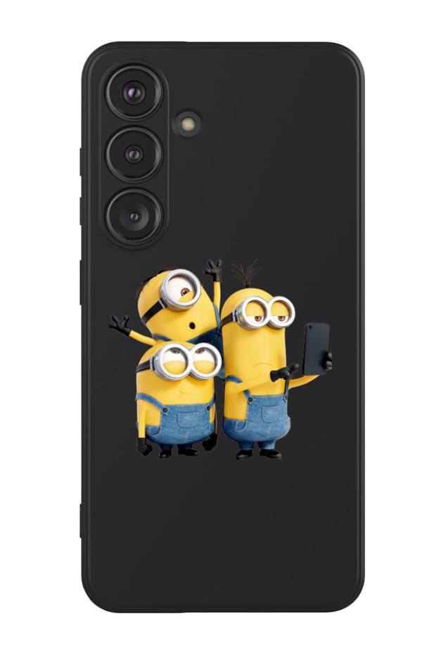 Protective Liquid Silicone Shockproof Case For Samsung Galaxy S24 Plus (Black) - 3 minions