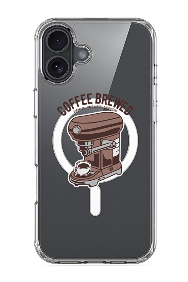 iPhone 16 Plus Magsafe Case for iPhone Shockproof Phone Bumper Cover - Coffee Brewed