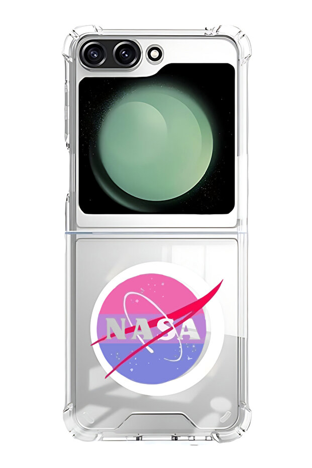 Case for Samsung Galaxy Z Flip 5 Compatible with MagSafe, Shockproof Phone Bumper Cover Nasa