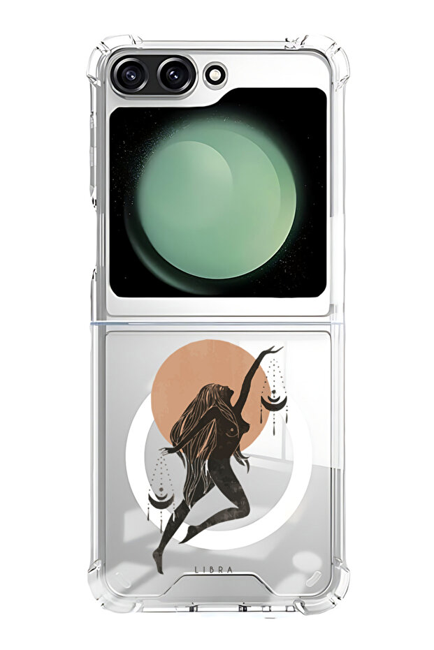 Case for Samsung Galaxy Z Flip 5 Compatible with MagSafe, Shockproof Phone Bumper Cover Libra