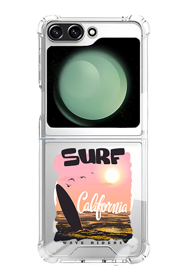 Case for Samsung Galaxy Z Flip 5 Compatible with MagSafe, Shockproof Bumper Case Surf California