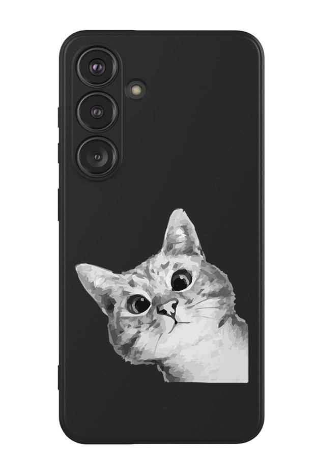 Protective Liquid Silicone Shockproof Case For Samsung Galaxy S24 Plus (Black) - Cat Peep