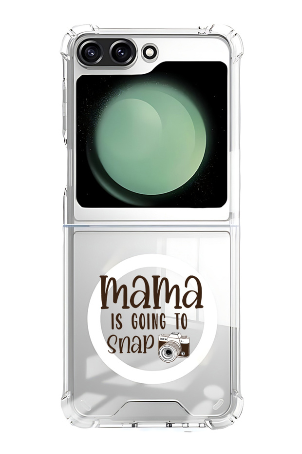 Case for Samsung Galaxy Z Flip 5 Compatible with MagSafe, Shockproof Bumper Case Mama is going