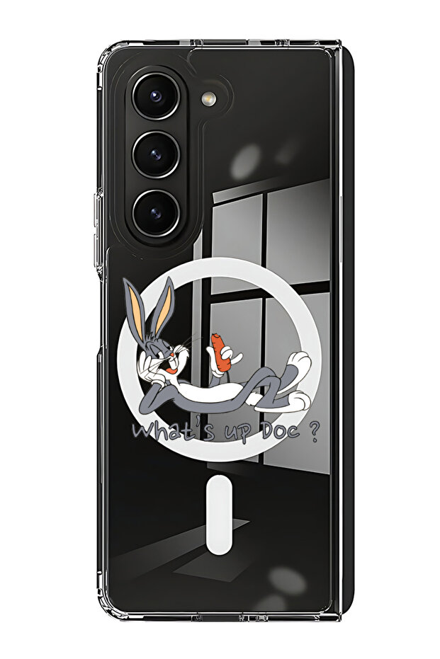 Case for Samsung Galaxy Z Fold 5 Compatible with MagSafe, Shockproof Bumper Case Whats up Doc