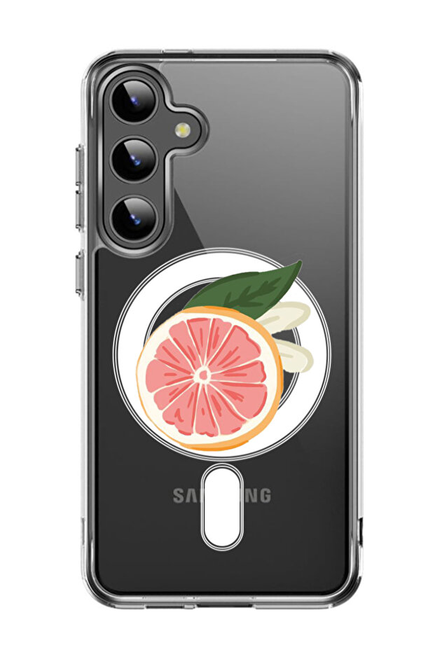 Case for Samsung Galaxy S24 Plus Compatible with MagSafe, Shockproof Bumper Cover Grapefruit