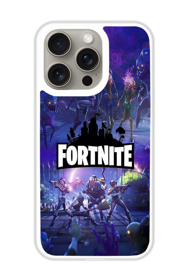 Protective Case Cover For APPLE IPHONE 15 Pro Fortnite (White Bumper)