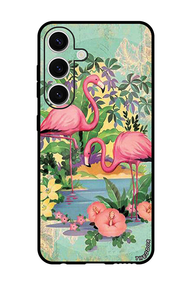 Protective Case Anti Scratch Shock Proof Bumper Cover For Samsung Galaxy S24 Plus Pink Flamingoes
