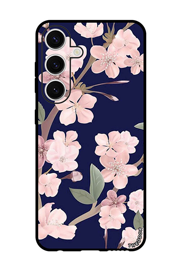 Protective Case For Samsung Galaxy S24 Plus Pink Flowers In Blue
