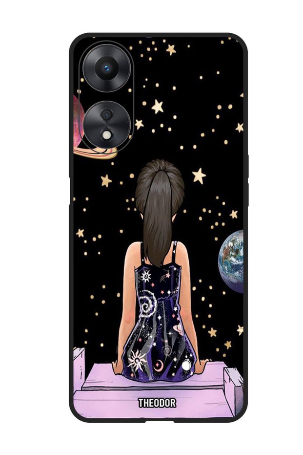 Protective Case Anti Scratch Shock Proof Bumper Cover For Oppo F23 5G Girl Watching Star