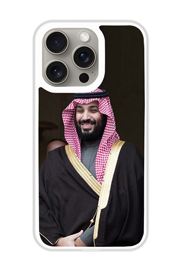 Protective Case Cover For APPLE IPHONE 15 Pro Max Sheikh Salman (White Bumper)