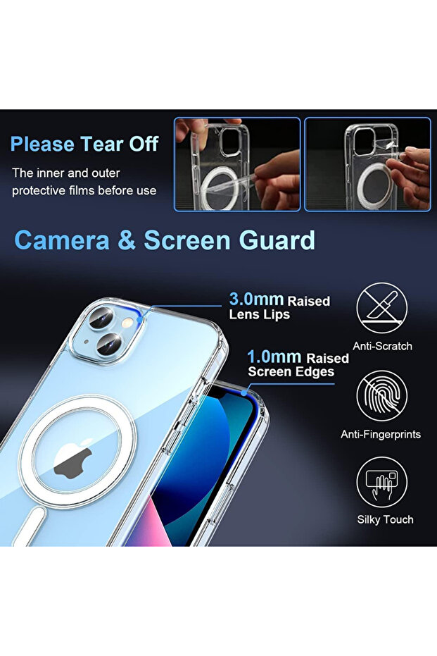 غلاف لهاتف iPhone 15 Plus متوافق مع MagSafe، جراب مقاوم للصدمات، تحذير أثناء السفر - 6