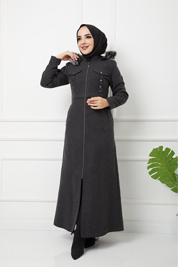 WOMEN'S FULL-Length LINED HOODED CUSTOM COTTON COAT