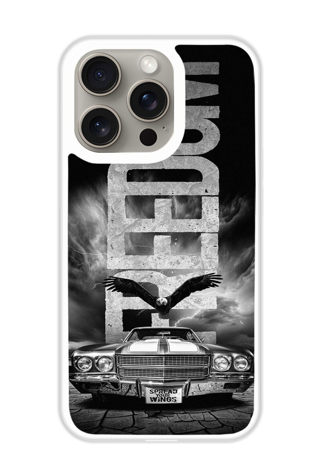 Protective Case Cover For APPLE IPHONE 15 Pro Freedom (White Bumper)