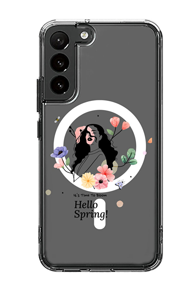 Case for Samsung Galaxy S23 Plus Compatible with MagSafe, Shockproof Case Hello Spring