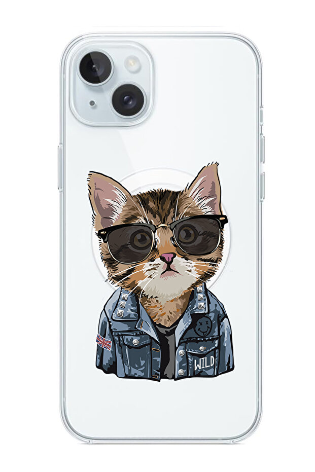 Case for iPhone 15 Plus 6.7-inch Compatible with MagSafe, Shockproof Phone Bumper Cover swag cat