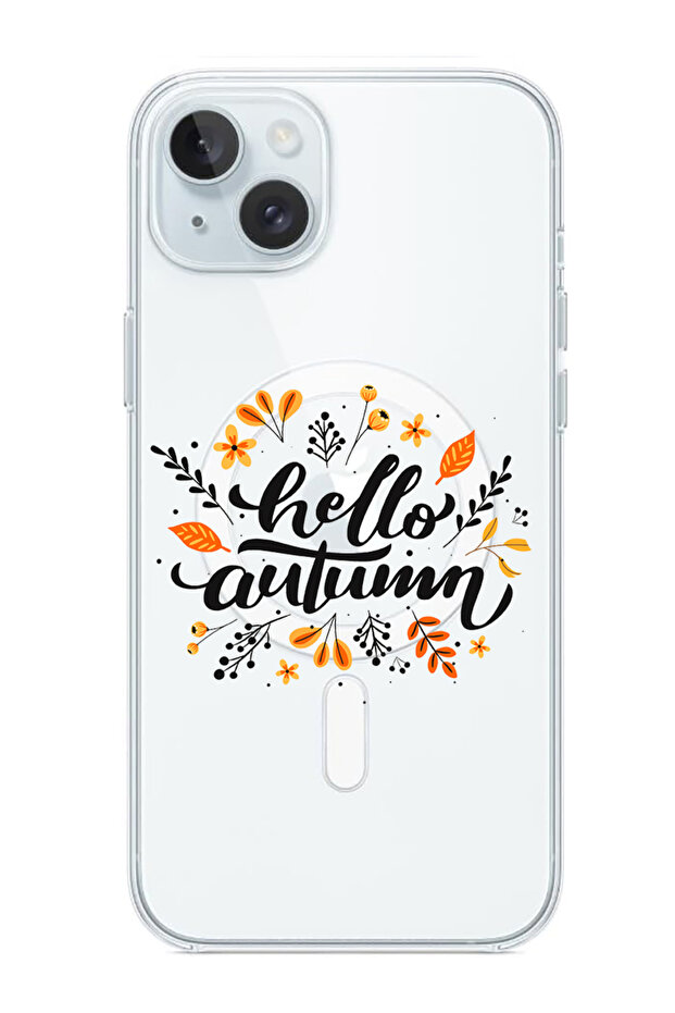 Case for iPhone 15 6.1-inch Compatible with MagSafe, Shockproof Phone Bumper Cover Hello Autumn