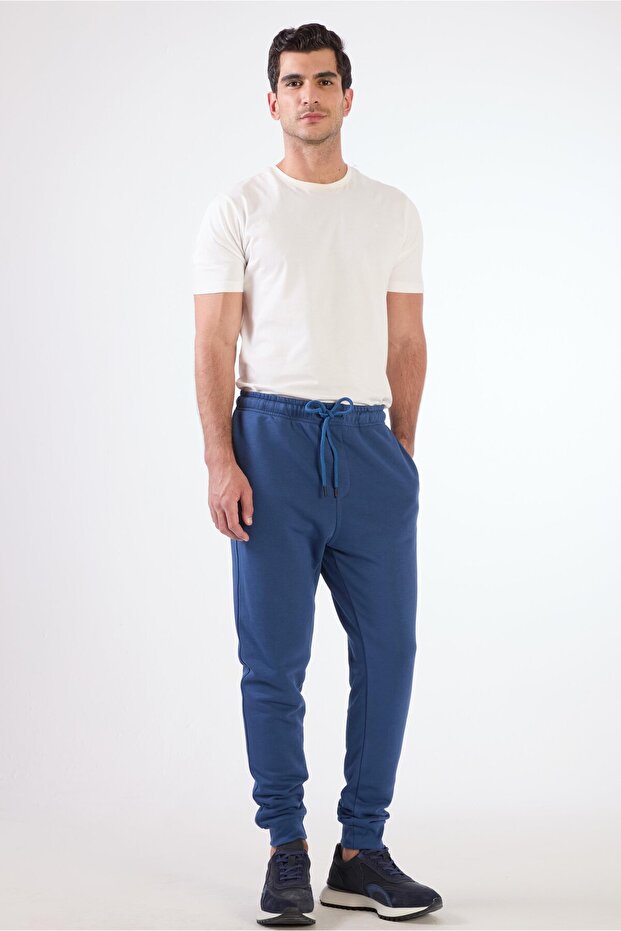 Men's Regular Fit Light Navy Blue Sweatpants