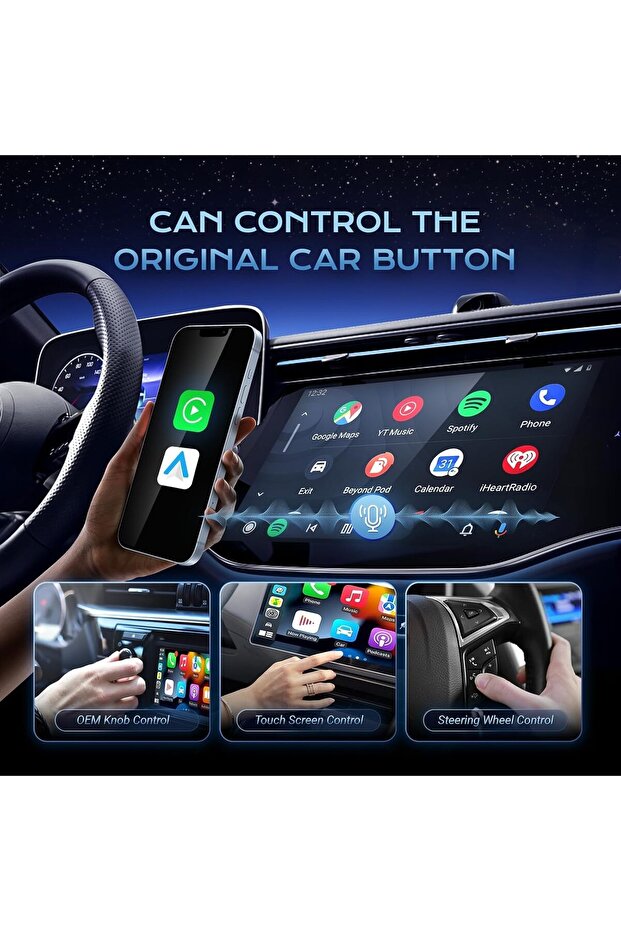 Wireless Carplay Adapter & Wireless Android Auto, 2 1 Stick Converts Wired Android Auto/Carplay - 5
