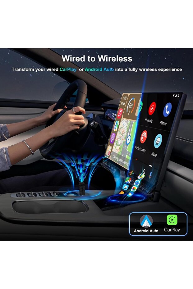 Wireless Carplay & Android Auto Adapter, 2 1 Transforms Wired Wireless Plug Play, Compatible Oem - 2