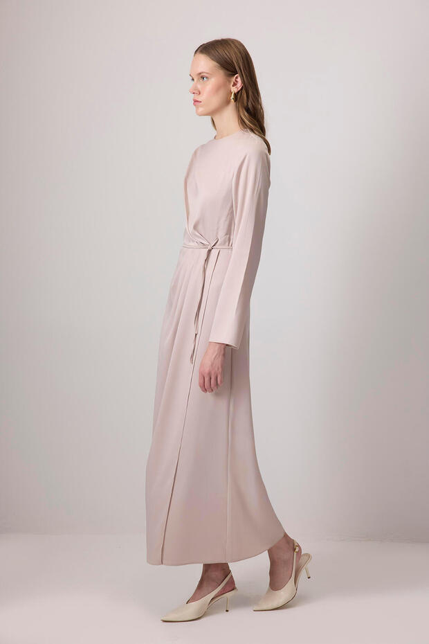 DRAPELİ SATEN ELBİSE - 4