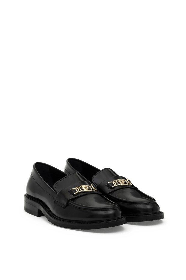Black Casual Leather Shoes 50310942-Vr046