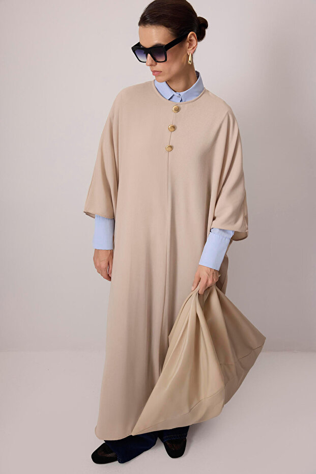 Bat wing crepe dress