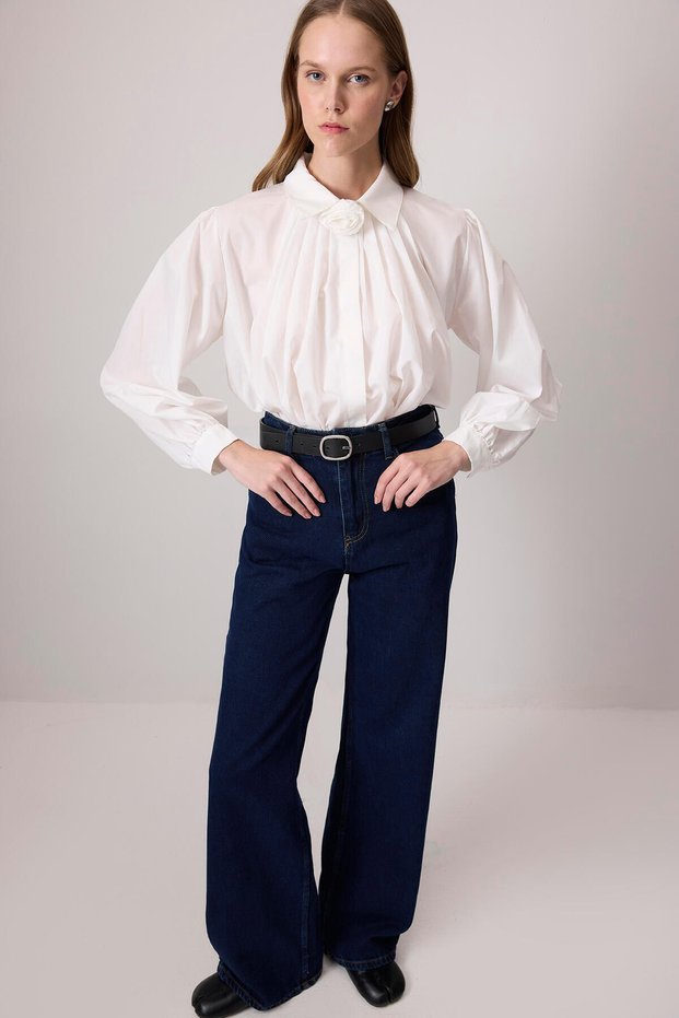 100% Cotton Rose Detail Shirt