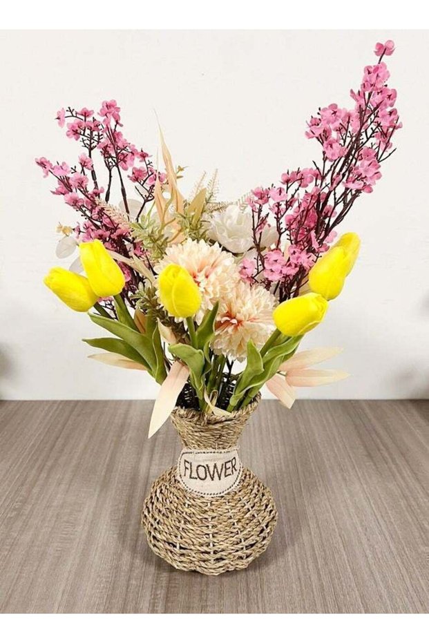 Wooden Flowers Carafe Vase