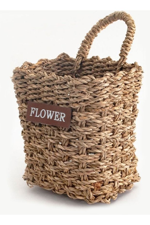 4 Pieces Handmade Hanging Storage Basket for Flowers Basket Vase 12x13x14 cm