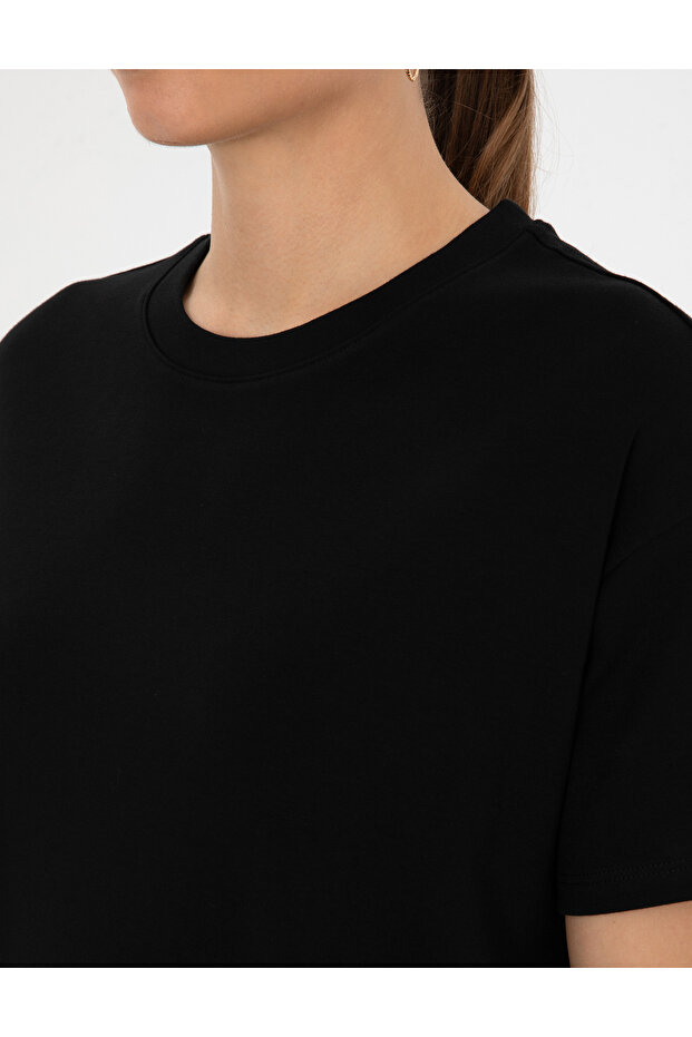 Siyah Oversize Basic Tişört 50316880-VR046 - 7
