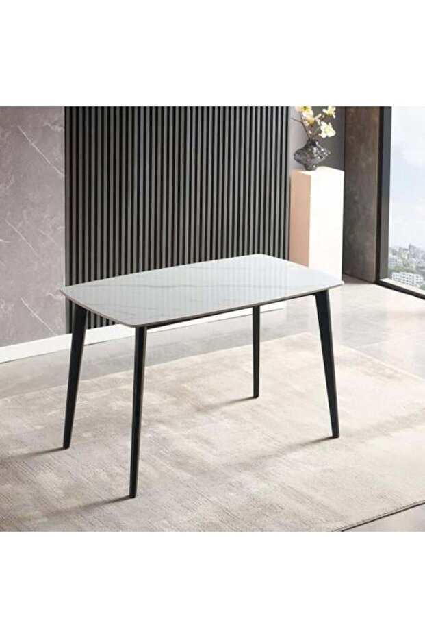 طاولة طعام سيراميك مستطيلة رمادية اللون GRAY 3359 - 1