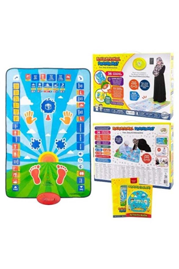 ZAMZIN Smart Educational Prayer Mat for Kids - Interactive Salah Mat with Touch Keys, 7 Languages,