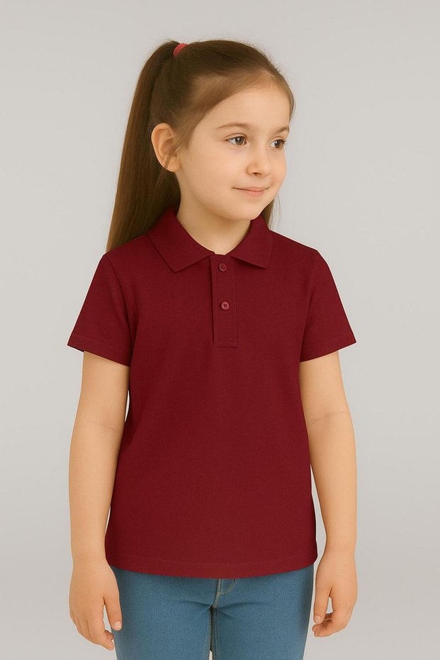 Unisex Children's Polo Neck Short Sleeve School T-Shirt
