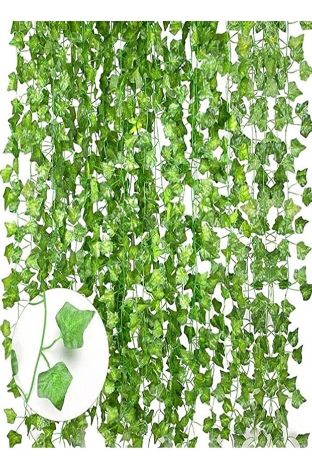 12 Pcs Artificial Ivy Vines Hanging Green Leaf Garland for Indoor & Outdoor Decor