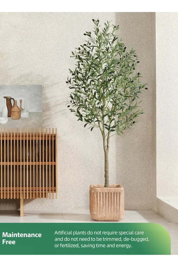 Artificial Olive Tree Plant, 6 Feet Faux Topiary Silk Tree in Pot – Perfect for Indoor & Outdoor De