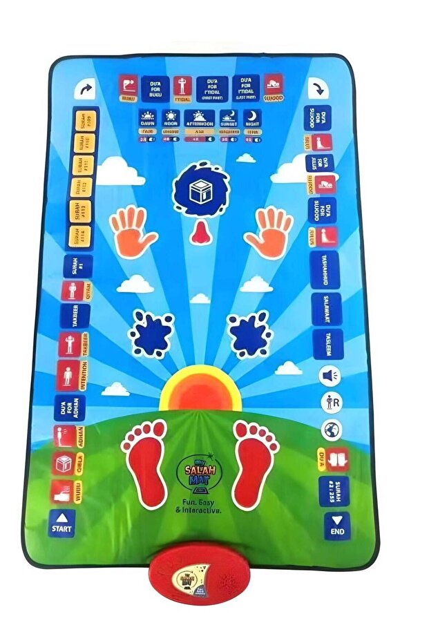 Educational Interactive Prayer Mat Carpet - Smart Child Prayer Rug For Kids Toddlers - Starter Pra